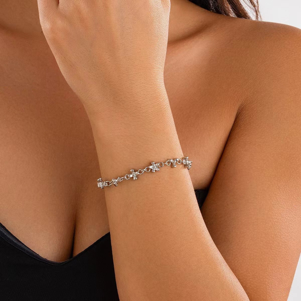 Personalized Rhinestone Y-shaped Necklace Suit